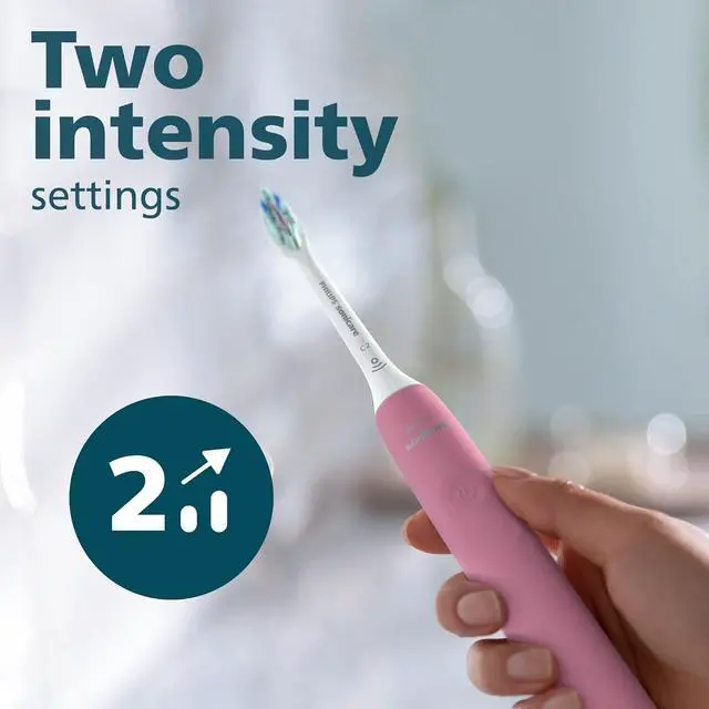 Alt view image 8 of 15 - Philips Sonicare 4100 Power Toothbrush, Rechargeable Electric Toothbrush with Pressure Sensor, Deep Pink (HX3681/26)