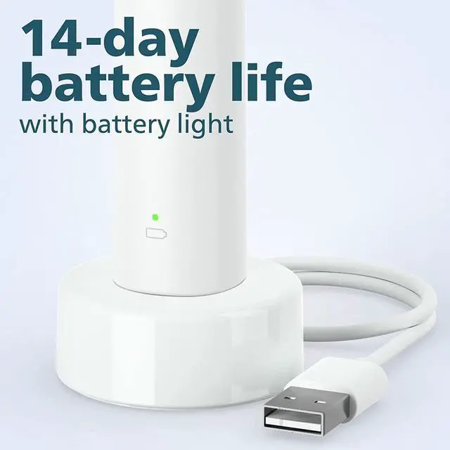 Alt view image 4 of 6 - Philips Sonicare 2100 Power Toothbrush, Rechargeable Electric Toothbrush, White Mint, (HX3661/04)