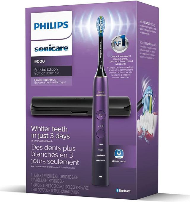 Alt view image 6 of 9 - Philips Sonicare 9000 Special Edition Rechargeable Toothbrush, Black/Purple, (HX9911/91)