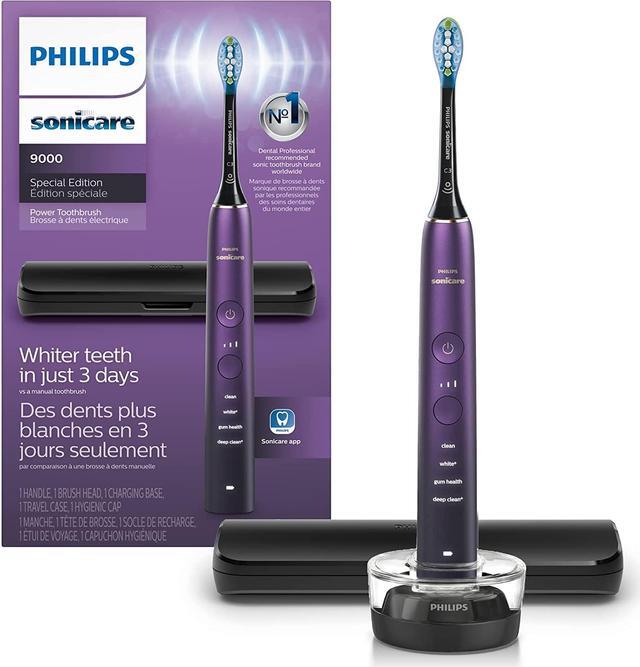 Alt view image 7 of 9 - Philips Sonicare 9000 Special Edition Rechargeable Toothbrush, Black/Purple, (HX9911/91)