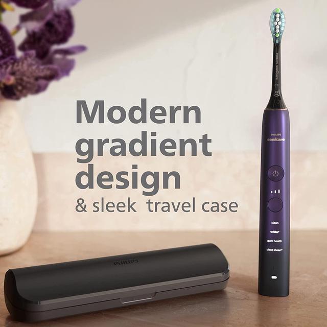 Alt view image 9 of 9 - Philips Sonicare 9000 Special Edition Rechargeable Toothbrush, Black/Purple, (HX9911/91)