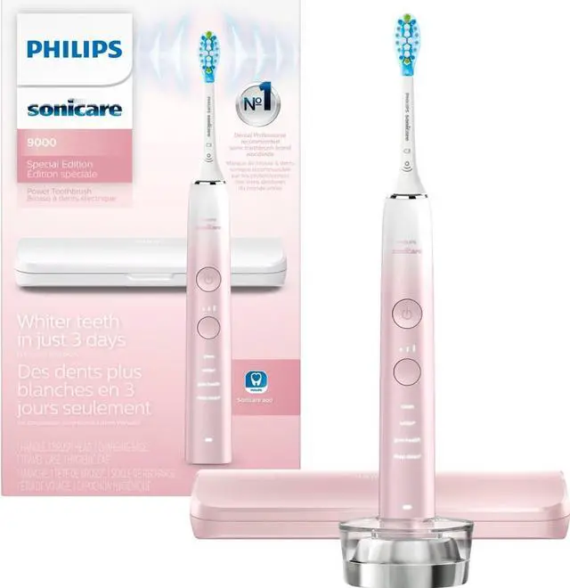 Alt view image 2 of 6 - Philips Sonicare 9000 Special Edition Rechargeable Toothbrush, Pink/White, (HX9911/90)