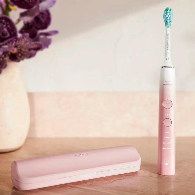 Alt view image 3 of 6 - Philips Sonicare 9000 Special Edition Rechargeable Toothbrush, Pink/White, (HX9911/90)