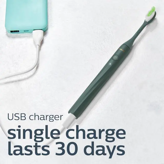 Alt view image 10 of 16 - Philips One by Sonicare Rechargeable Toothbrush, Green, (HY1200/28)