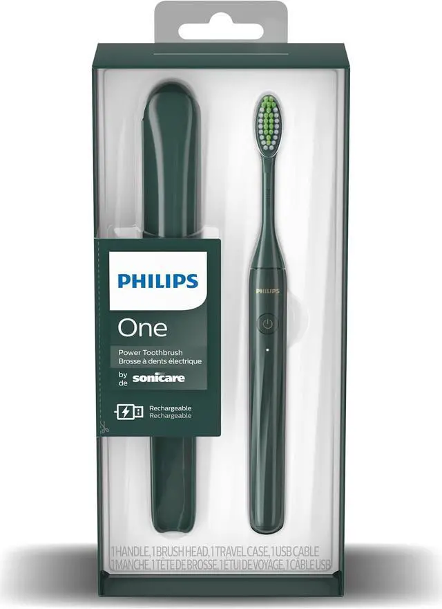 Alt view image 11 of 16 - Philips One by Sonicare Rechargeable Toothbrush, Green, (HY1200/28)