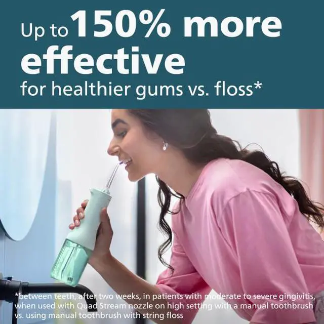 Alt view image 3 of 6 - Philips Sonicare Cordless Power Flosser 3000 - Mint, HX3826/24