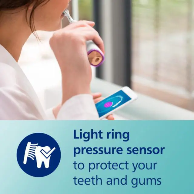 Alt view image 7 of 11 - Philips Sonicare DiamondClean Smart 9300 Electric Toothbrush, Sonic Toothbrush with App, Pressure Sensor, Brush Head Detection, 4 Brushing Modes and 3 Intensity Levels, Rosegold, (HX9903/65)