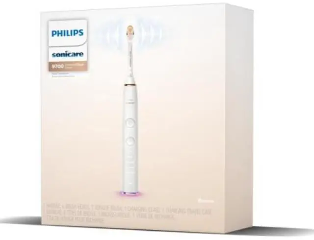 Alt view image 14 of 15 - Philips Sonicare DiamondClean Smart 9700 Electric Toothbrush, Sonic Toothbrush with App, Pressure Sensor, Brush Head Detection, 5 Brushing Modes and 3 Intensity Levels, Rosegold, HX9957/81