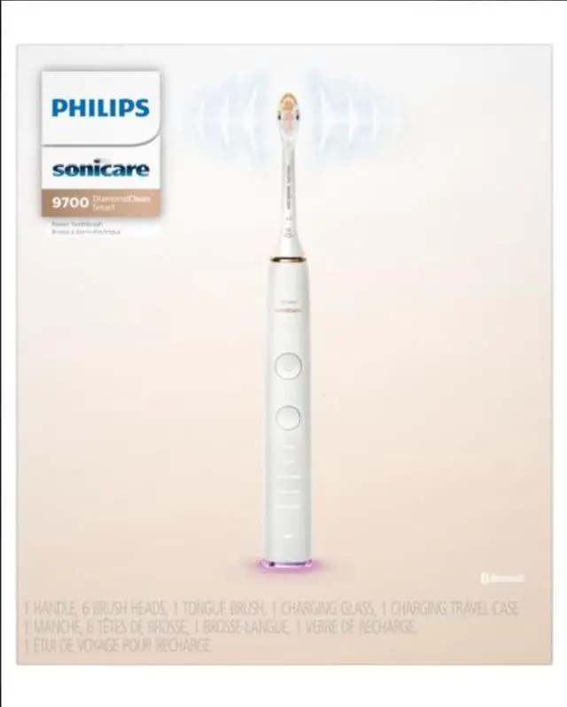Alt view image 15 of 15 - Philips Sonicare DiamondClean Smart 9700 Electric Toothbrush, Sonic Toothbrush with App, Pressure Sensor, Brush Head Detection, 5 Brushing Modes and 3 Intensity Levels, Rosegold, HX9957/81