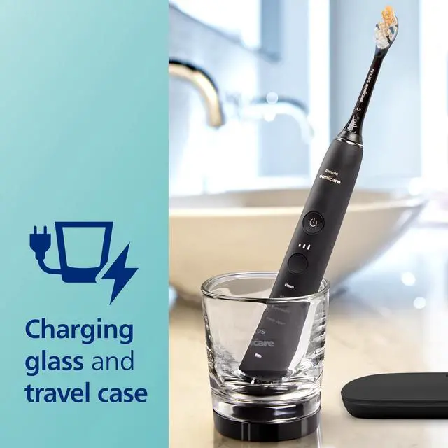 Alt view image 3 of 7 - Philips Sonicare DiamondClean Smart 9300 Electric Toothbrush, Sonic Toothbrush with App, Pressure Sensor, Brush Head Detection, 4 Brushing Modes and 3 Intensity Levels, Black, Model HX9903/15