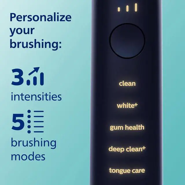 Alt view image 2 of 7 - Philips Sonicare DiamondClean Smart 9700 Electric Toothbrush, Sonic Toothbrush with App, Pressure Sensor, Brush Head Detection, 5 Brushing Modes and 3 Intensity Levels, Lunar Blue, Model HX9957/71