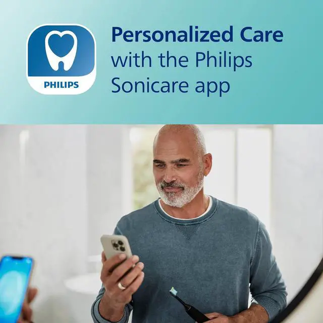 Alt view image 4 of 7 - Philips Sonicare DiamondClean Smart 9700 Electric Toothbrush, Sonic Toothbrush with App, Pressure Sensor, Brush Head Detection, 5 Brushing Modes and 3 Intensity Levels, Lunar Blue, Model HX9957/71