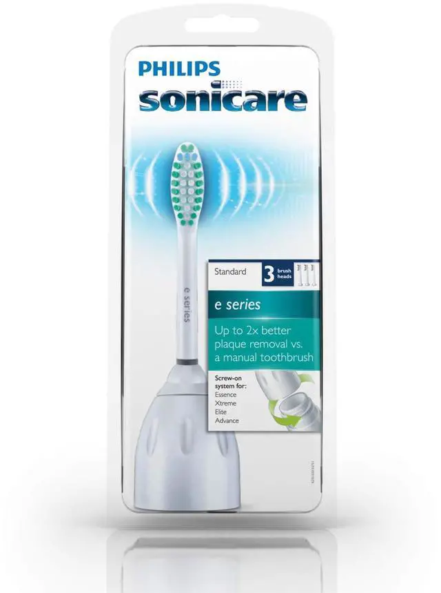Alt view image 6 of 6 - Philips Sonicare Genuine E-Series Replacement Toothbrush Heads, 3 Brush Heads, White, HX7023/30