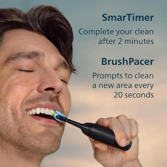 Alt view image 7 of 10 - Philips Sonicare 6500 Series Electric Toothbrush - Next-Generation Sonicare Technology, Pressure Sensor, 9 Brushing Settings, SmarTimer, BrushPacer, 21-day Runtime, Travel Case, Black, HX7411/08