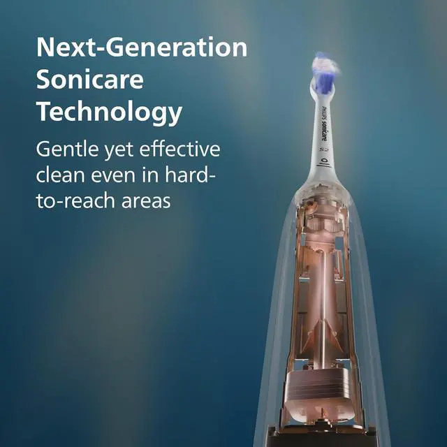 Alt view image 2 of 10 - Philips Sonicare 6500 Series Electric Toothbrush - Next-Generation Sonicare Technology, Pressure Sensor, 9 Brushing Settings, SmarTimer, BrushPacer, 21-day Runtime, Travel Case, Light Pink, HX7412/05