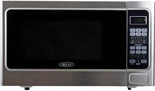 Main image of Bella 1000 Watts 1.1 Cu. Ft 1000-Watt Family Sized Microwave Oven, Stainless Steel and Black BMO11ABTBKC Stainless Steel and Black