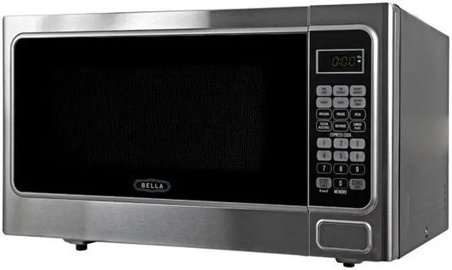 Alt view image 2 of 7 - Bella 1000 Watts 1.1 Cu. Ft 1000-Watt Family Sized Microwave Oven, Stainless Steel and Black BMO11ABTBKC Stainless Steel and Black