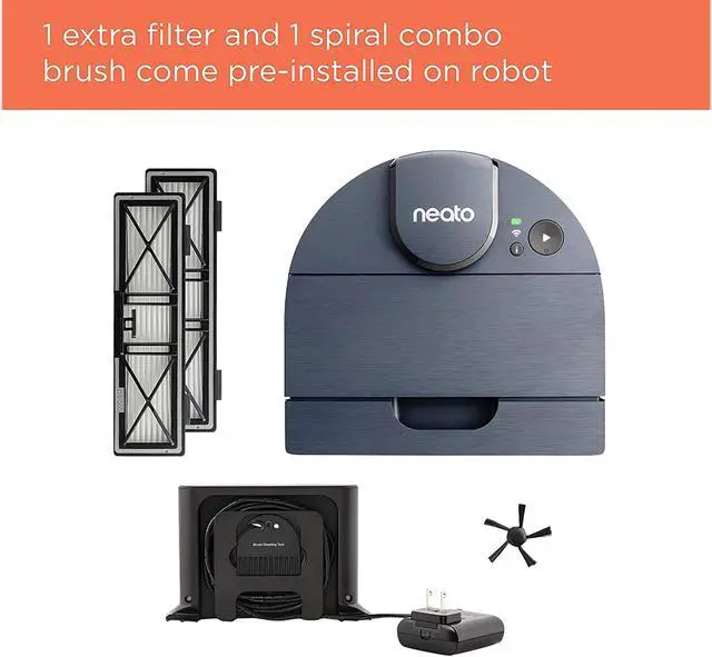 Alt view image 9 of 11 - Neato D8 Intelligent Robot Vacuum Wi-Fi Connected with LIDAR Navigation, Brushed Indigo