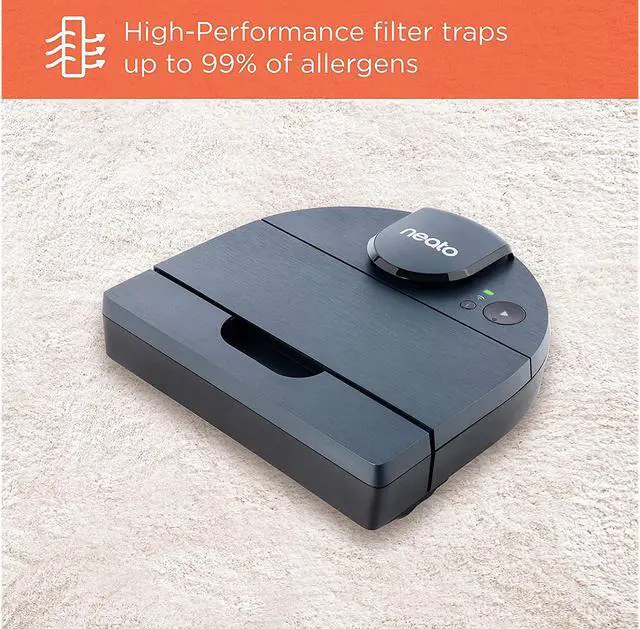 Alt view image 11 of 11 - Neato D8 Intelligent Robot Vacuum Wi-Fi Connected with LIDAR Navigation, Brushed Indigo