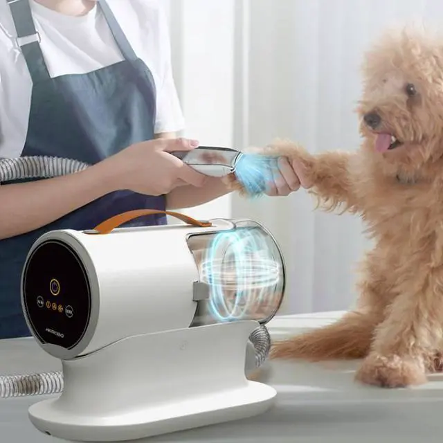Alt view image 9 of 9 - AIRROBO PG100 Pet Grooming Vacuum (12000pa Suction) 5 Grooming Tools, 2L Dust Cup