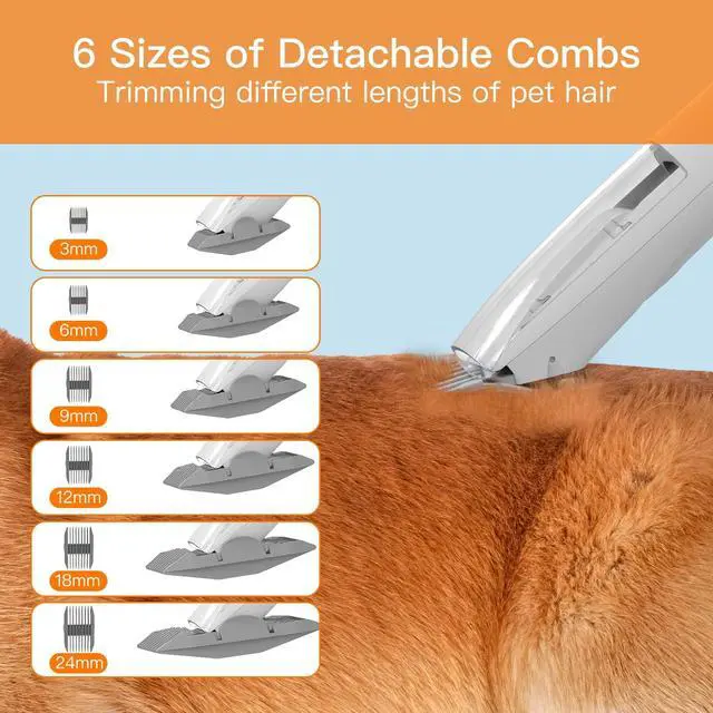 Alt view image 5 of 9 - AIRROBO PG100 Pet Grooming Vacuum (12000pa Suction) 5 Grooming Tools, 2L Dust Cup
