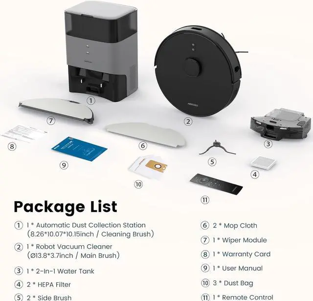 Alt view image 8 of 8 - AIRROBO T20+ Robot Vacuum and Mop (2600Pa Suction) Auto-Empty Station, 60-Day Capacity, Home Mapping, Voice/App Control, LiDAR Navigation, 150min Runtime