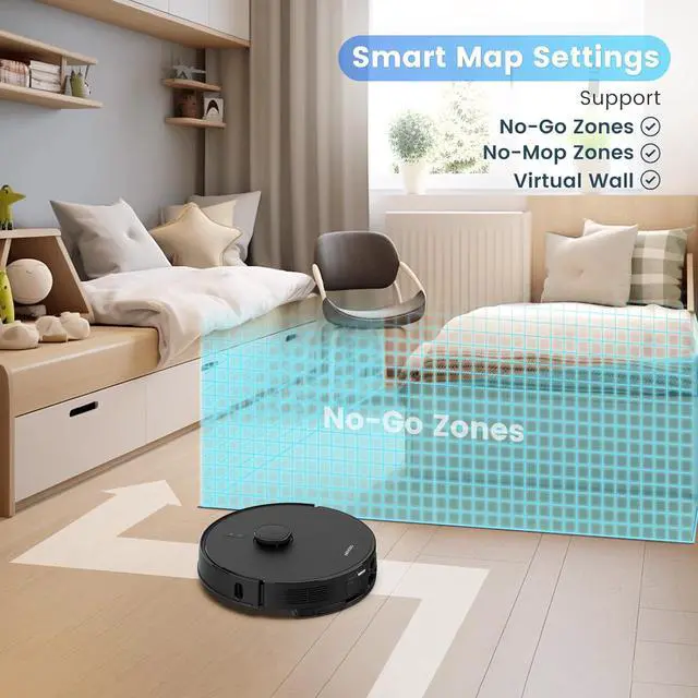 Alt view image 6 of 8 - AIRROBO T20+ Robot Vacuum and Mop (2600Pa Suction) Auto-Empty Station, 60-Day Capacity, Home Mapping, Voice/App Control, LiDAR Navigation, 150min Runtime