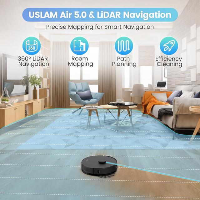 Alt view image 4 of 8 - AIRROBO T20+ Robot Vacuum and Mop (2600Pa Suction) Auto-Empty Station, 60-Day Capacity, Home Mapping, Voice/App Control, LiDAR Navigation, 150min Runtime