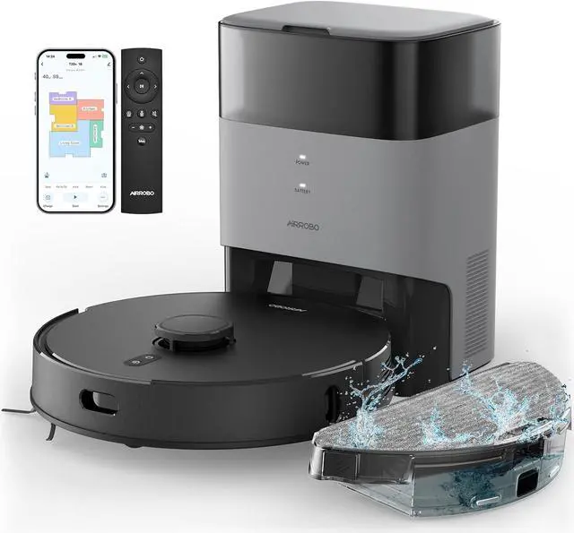 Main image of AIRROBO T20+ Robot Vacuum and Mop (2600Pa Suction) Auto-Empty Station, 60-Day Capacity, Home Mapping, Voice/App Control, LiDAR Navigation, 150min Runtime