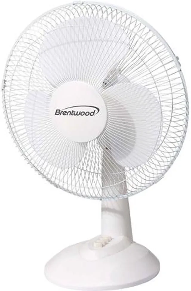 Main image of Brentwood Appliances F-12DW 12” Oscillating Desk Fan, White