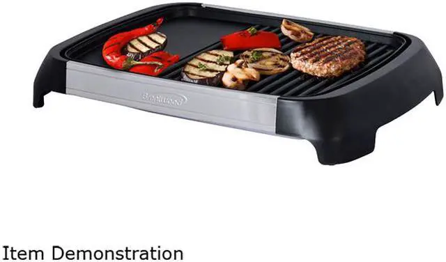 Main image of Brentwood Select 1200 Watt Electric Indoor Grill & Griddle Brushed  Stainless Steel TS-641