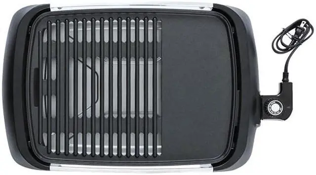 Alt view image 3 of 5 - Brentwood Select 1200 Watt Electric Indoor Grill & Griddle Brushed  Stainless Steel TS-641