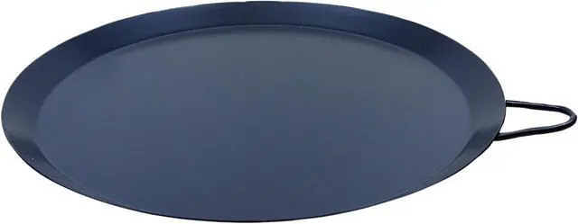 Main image of Brentwood BCM-24 Black 9.5" Carbon Steel Non-Stick Round Comal Griddle