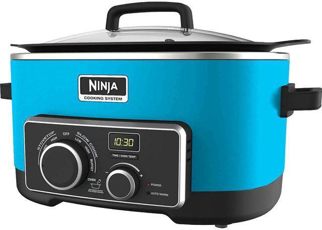 Ninja Multi-Cooker with 4-in-1 Stove Top, Oven, Steam & Slow Cooker  Options, 6-Quart Nonstick Pot, and Steaming/Roasting Rack (MC950ZSS),  Stainless