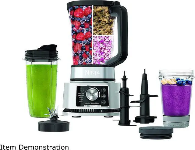 Alt view image 2 of 6 - Ninja Foodi Power Blender & Processor System with Smoothie Bowl Maker and Nutrient Extractor, Black/Silver (SS351C)