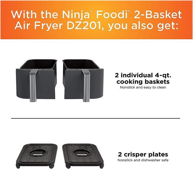 Alt view image 5 of 9 - Ninja Foodi 6-in-1 8-qt. 2-Basket Air Fryer with DualZone Technology