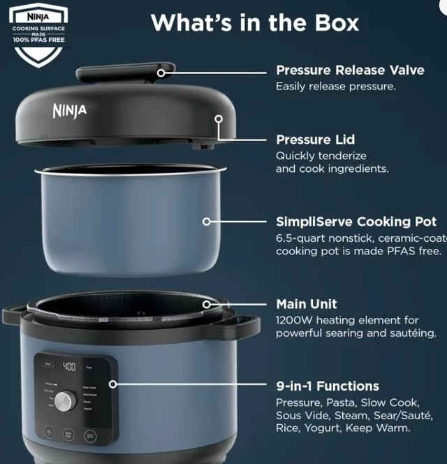 Alt view image 11 of 11 - Ninja HyperHeat 6.5-qt Pressure Cooker with SimpliServe Pot?