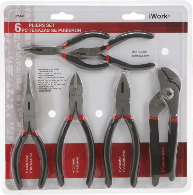 Alt view image 2 of 2 - i-Work 77-765 6PC PLIERS SET