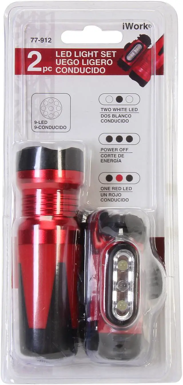 Alt view image 11 of 11 - Olympia Tools 77-912 iWorks 2 PC LED Flashlight and Headlamp Set