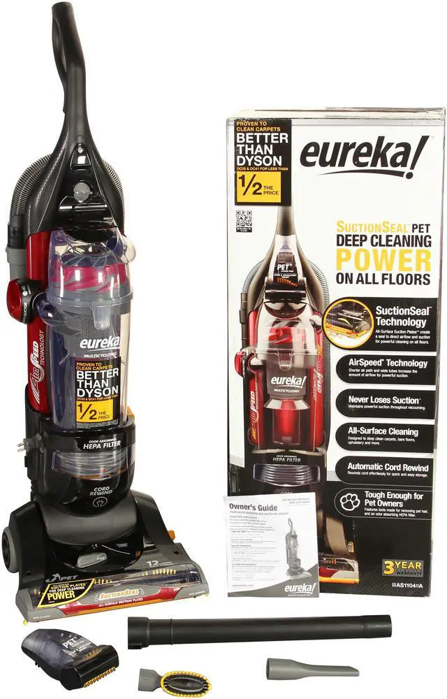 Alt view image 10 of 10 - Eureka AS1104A SuctionSeal PET Upright Vacuum, Black/Red