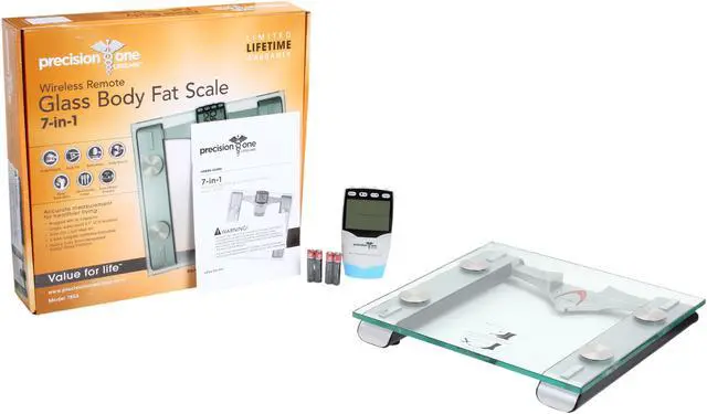 Alt view image 6 of 6 - Precision One 7853 Removable Remote Glass LCD Digital Body Fat Scale