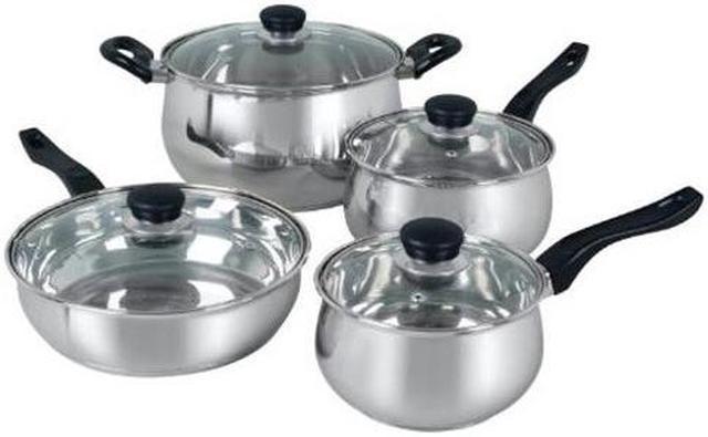 Gibson Home Stainless Steel 5 Piece Cookware Set Dutch Oven & Sauce Pan NEW