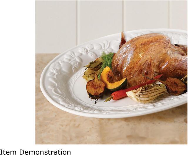 Alt view image 2 of 2 - Gibson Home 2021.01 Fruitful 18.75in Oval Platter, White