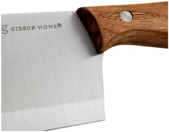 Alt view image 3 of 4 - Gibson Home 107196.01 Seward 6 inch Cleaver with Wooden Handle