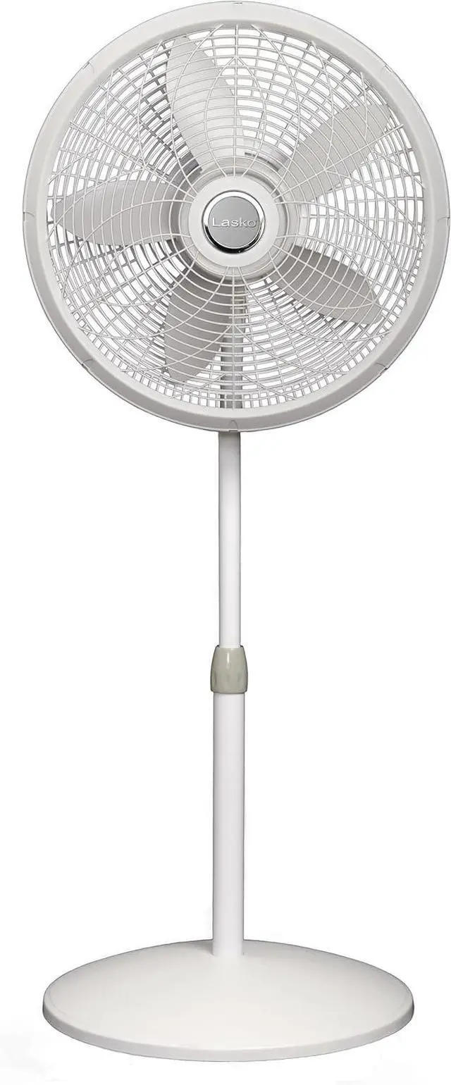 Alt view image 2 of 7 - Lasko Oscillating Pedestal Fan - Lasko Fan with Adjustable Height and 3 Cooling Speeds, Portable, 18", White, 1820
