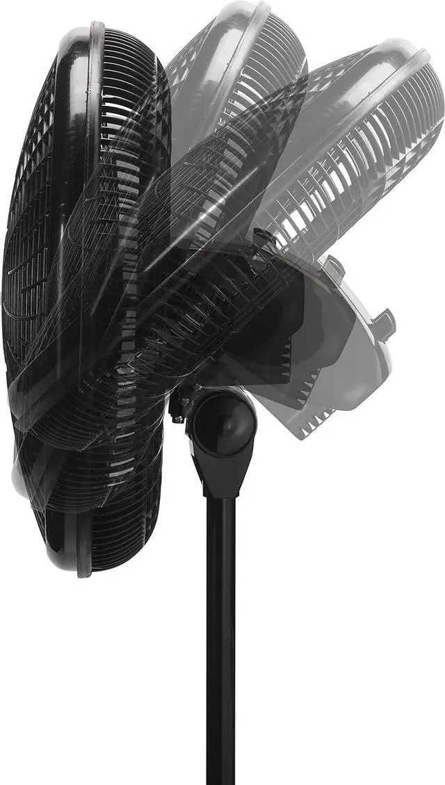 Alt view image 5 of 7 - Lasko 16" Performance Oscillating Pedestal Fan with 3 Speeds, 2527, Black