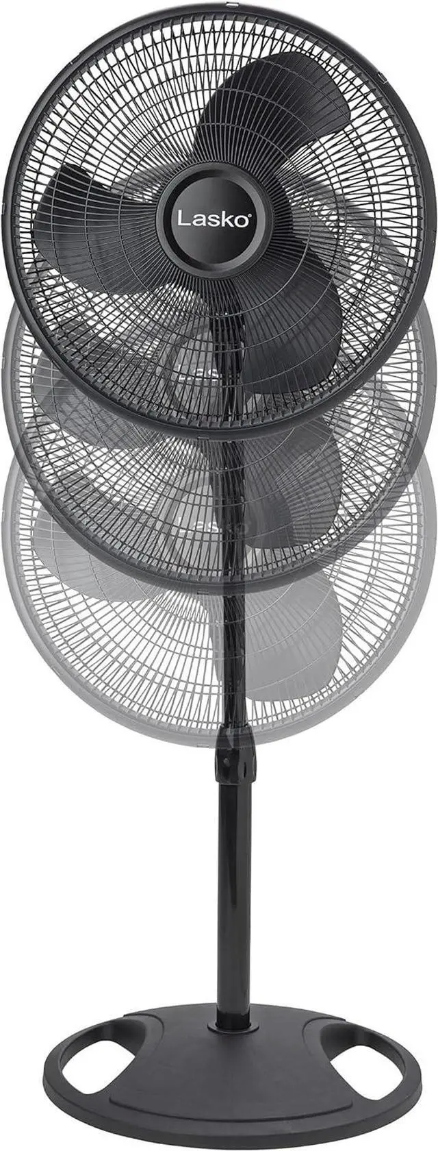 Alt view image 4 of 6 - Lasko 2521 16 Inch 3-Speed Quiet Adjustable Tilting Wide-Area Oscillating Standing Pedestal Fan for Bedroom, Kitchen, Home, and Office, Black