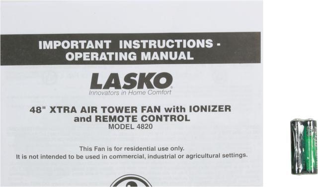 Alt view image 6 of 7 - LASKO 4820 48" Xtra Air Tower Fan with Air Ionizer