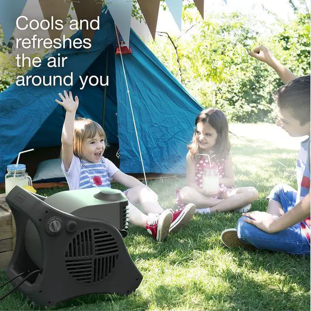 Alt view image 5 of 6 - Lasko 15" Pivoting Misto Outdoor Misting Fan with GFCI Cord and 3 Speeds, 7050, Black