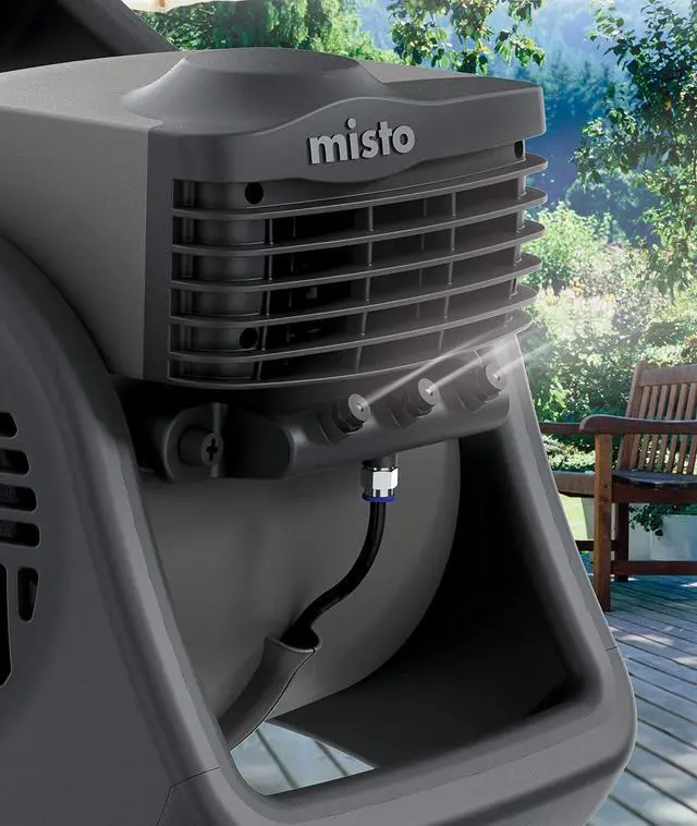 Alt view image 3 of 6 - Lasko 15" Pivoting Misto Outdoor Misting Fan with GFCI Cord and 3 Speeds, 7050, Black